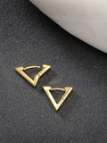 NVR Men's Gold-Polished Geometric Shape Stainless Steel Studs Earring