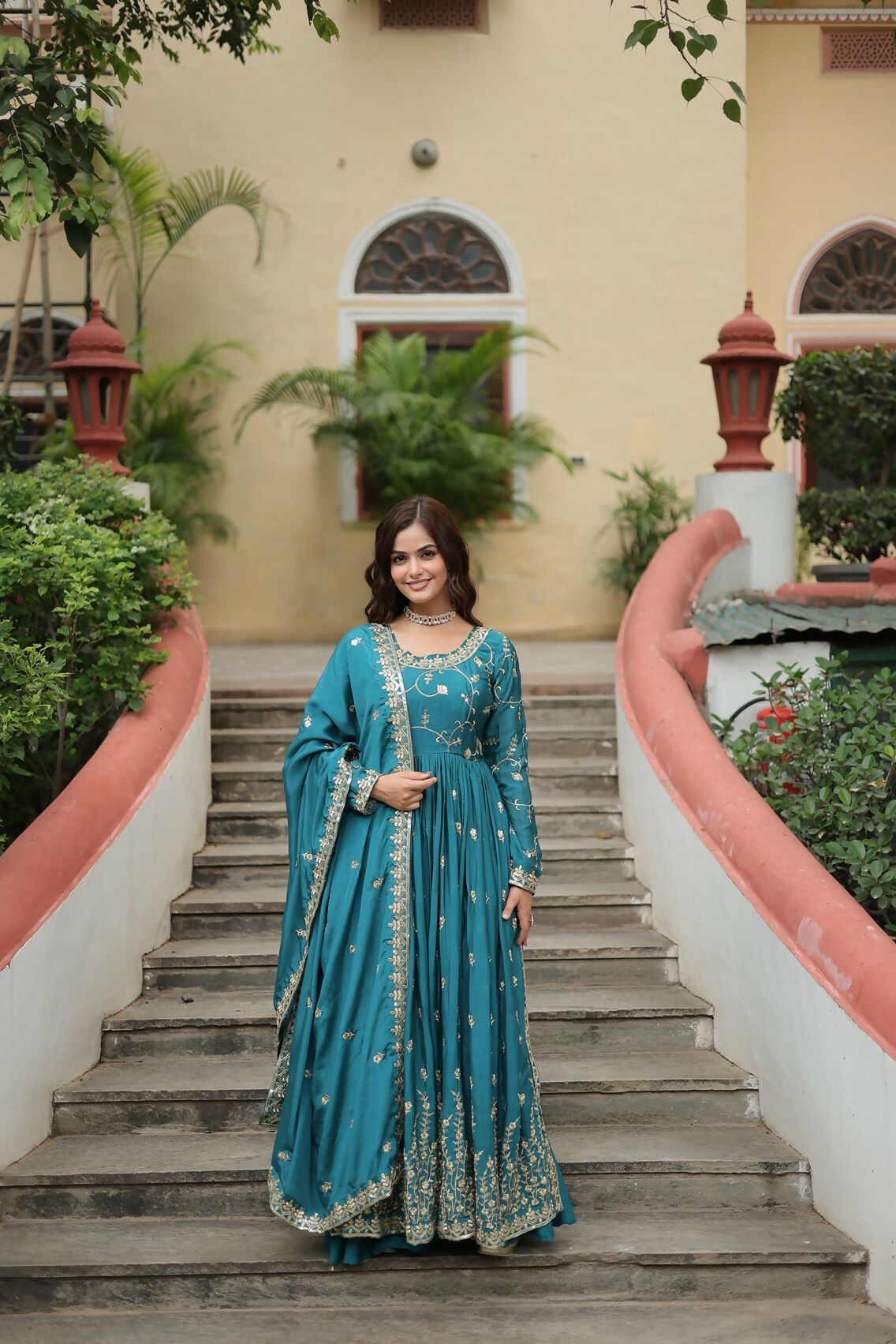 Joban Fashion Blackchinon Sequence Embroidery Work Kurta Set