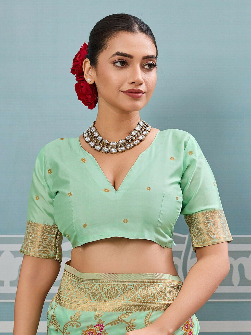 Shree Shyam Fashion Pista Silk Saree