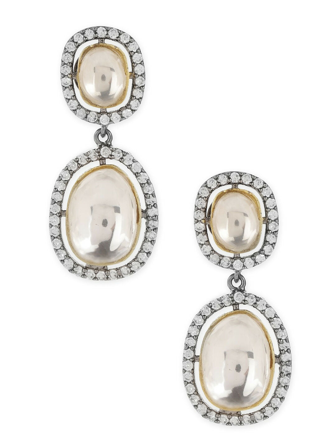Duet Diamond & Kundan Earrings- Ruby Raang