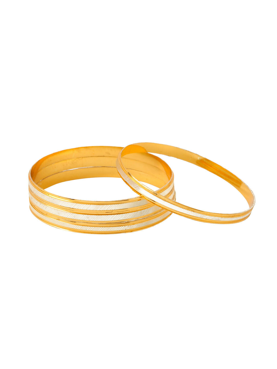 NVR Women's Set of 4 Gold-Polished Traditional Bangles