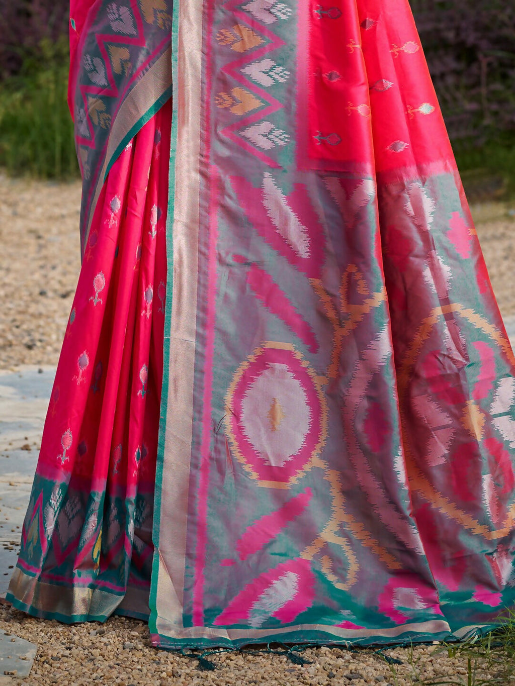 Shree Shyam Fashion Red Soft Silk Saree