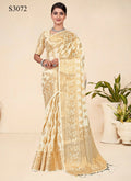 Cream Viscose Weaving Designer Saree - Vandini