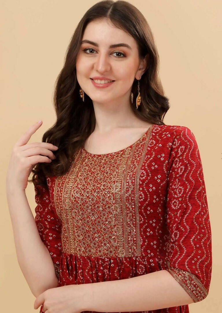Alvano Alvano Stylish Lehriya Kurti with Pant and Dupatta Set for Women's and girls