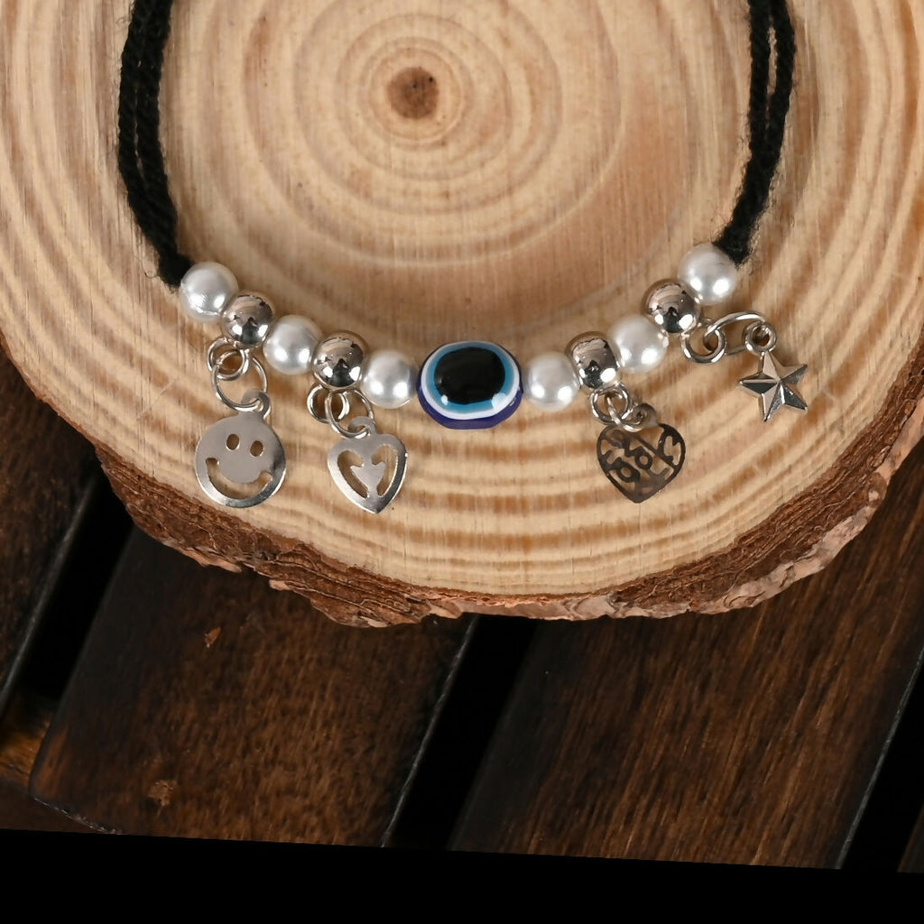 NVR Women Set of 2 Evil Eye Adjustable Anklet