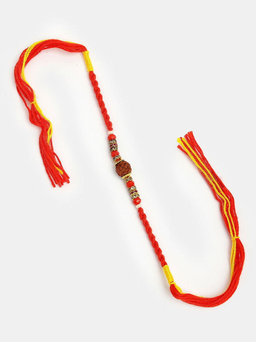 NVR Women & Men Set of 4 Multicolor Artificial stone and beads Rakhi With Roli Chawal & Chocolate