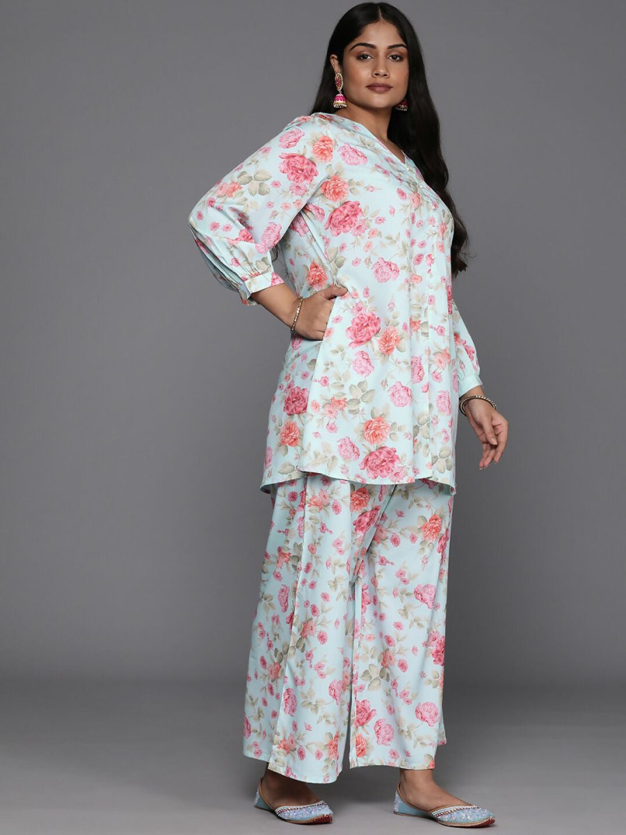 Ahalyaa Women's Traditional Wear Co-ords - Powder Blue