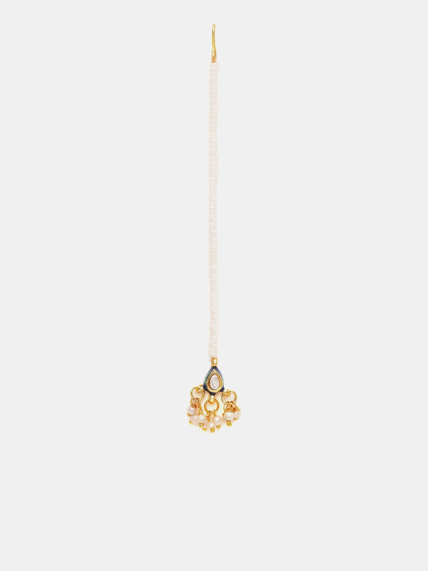 Ruby Raang Gold Polished Gold Kundan Maang Tikka