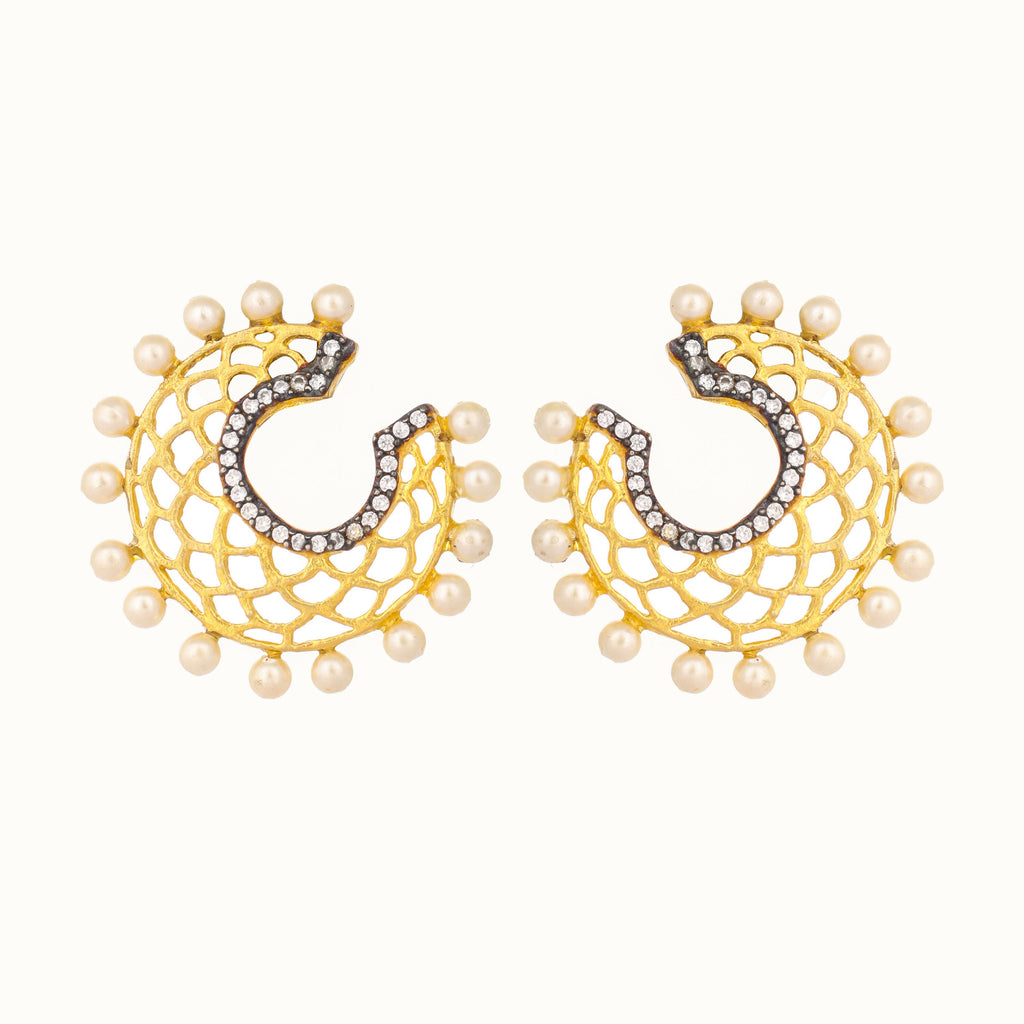 Nuyug 22K Gold Plated Celestial Filigree Earrings