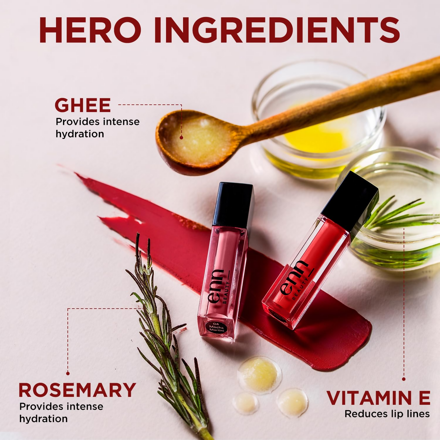 Enn Semi Matte Red Liquid Lipstick - Sangria Red