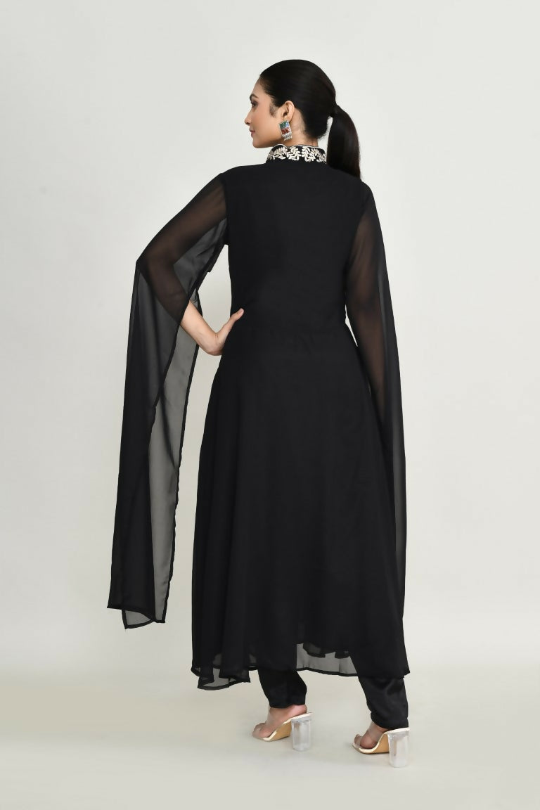 Joban Fashion Black Rayon Kurta Set
