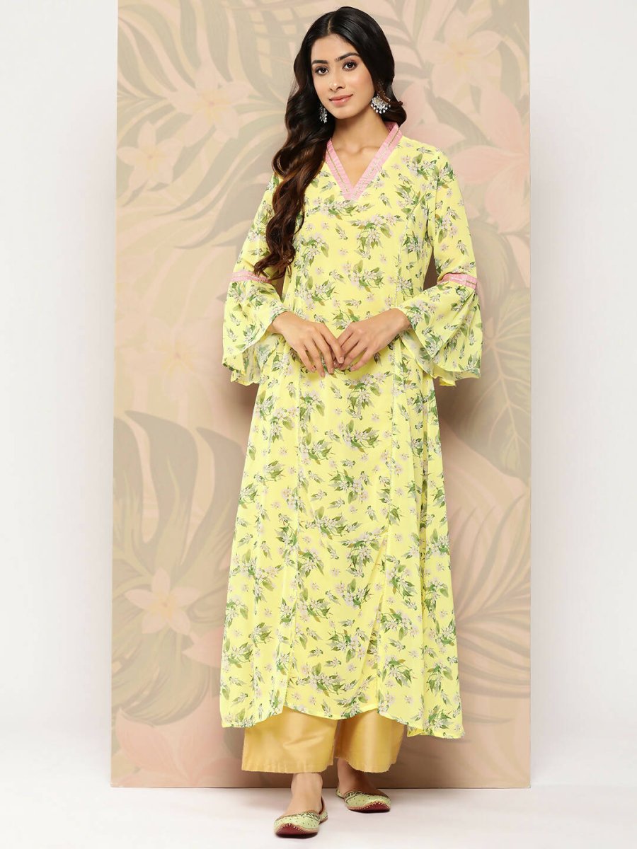Ahalyaa Women's Traditional wear Kurta - Yellow