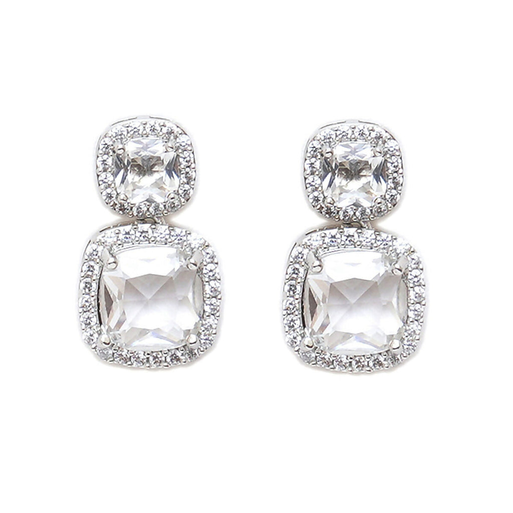 Diamond Duet Studs- Ruby Raang