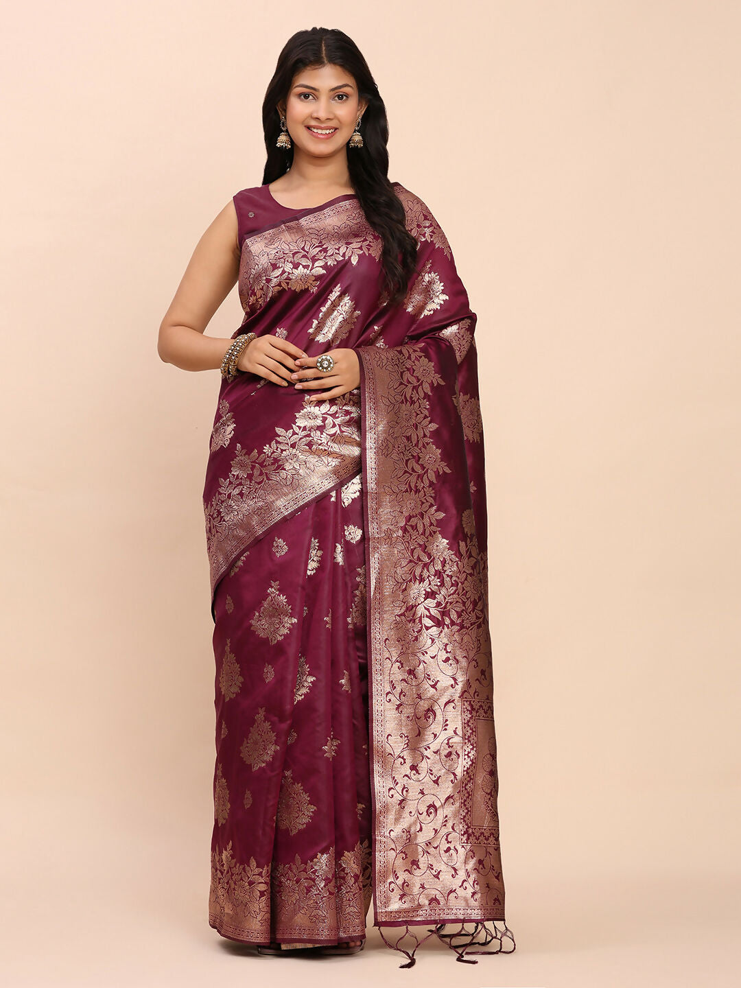 Shree Shyam Fashion Banarasi Silk Purple Saree