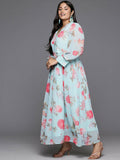 Ahalyaa Women's Traditional wear Ethnic Dress - Blue