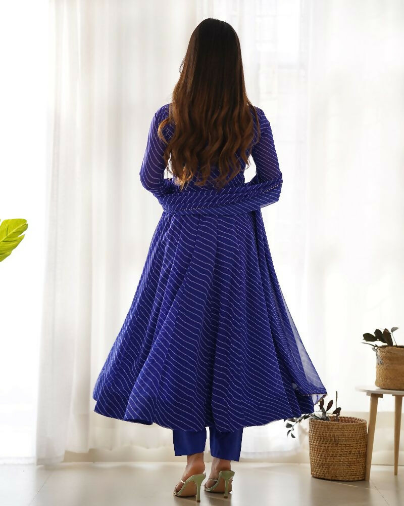 Joban Fashion Royal Blue Kurta Set Georgette Sequence Embroidery Work