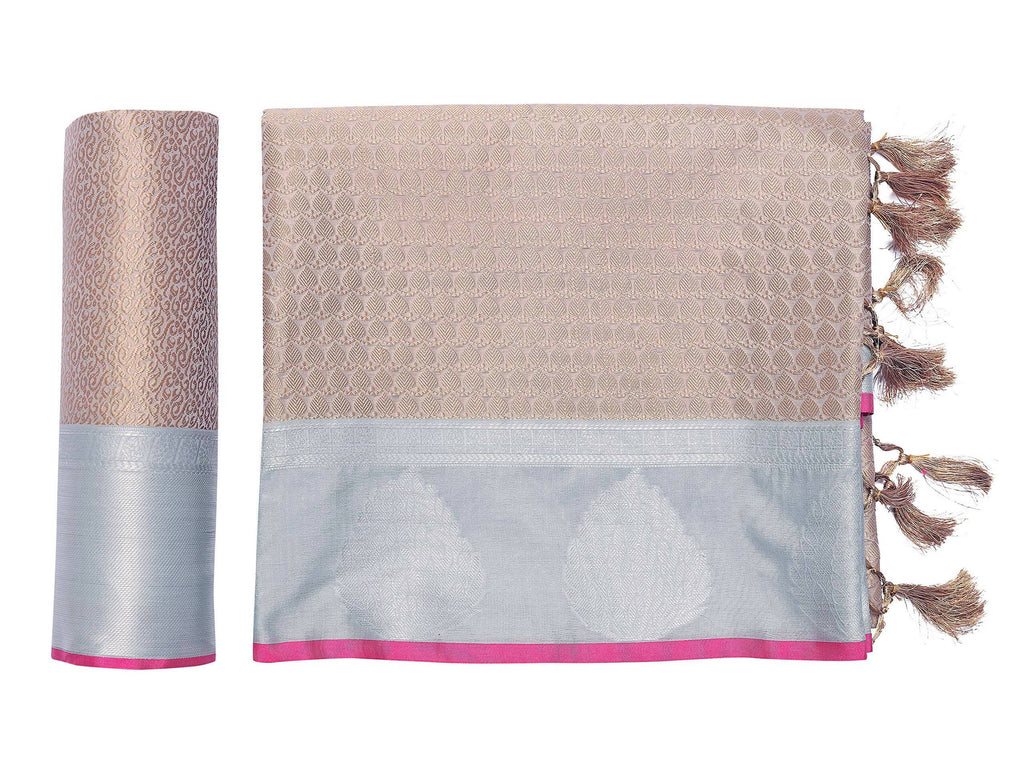 Mimosa Women's Banarasi Art Silk Brown Saree