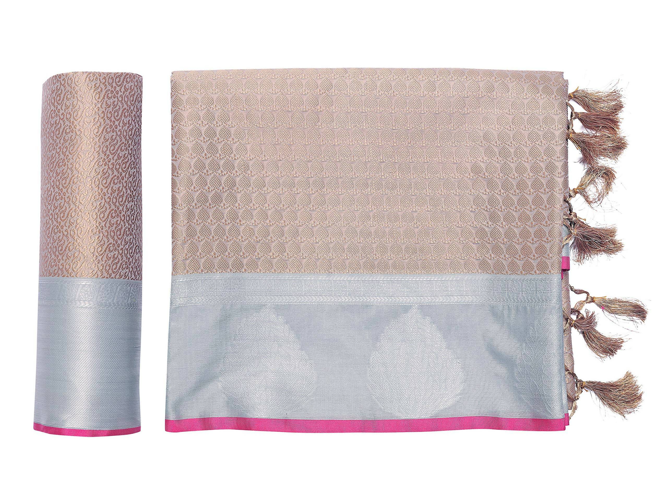 Mimosa Women's Banarasi Art Silk Brown Saree