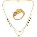 AanyaCentric Gold-Polished Mangalsutra & Ring Set