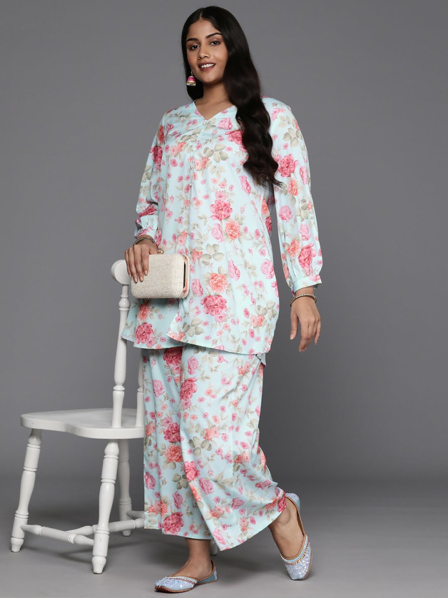Ahalyaa Women's Traditional Wear Co-ords - Powder Blue