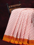 Off White Block Print Pure Mulmul Cotton By Gayathri Reddy Designer Studio