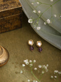Ruby Raang Purple Amethyst Kundan Studs