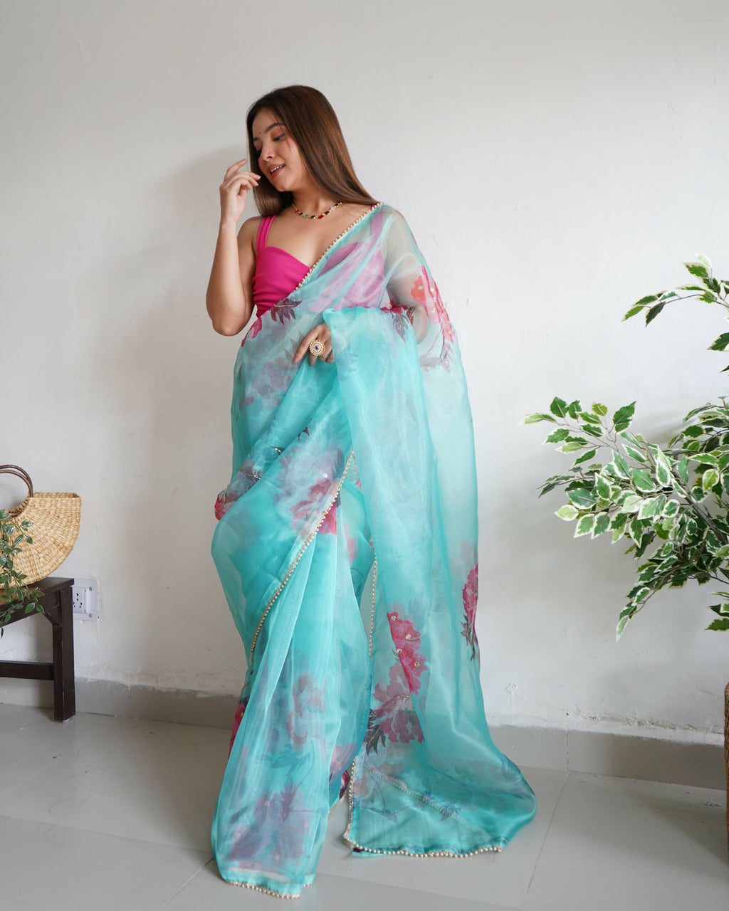 Vamsee Sabhysanchi Sky Organza Saree