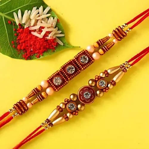 2 Stone Work Rakhis and Ferrero Rocher Moments Pack