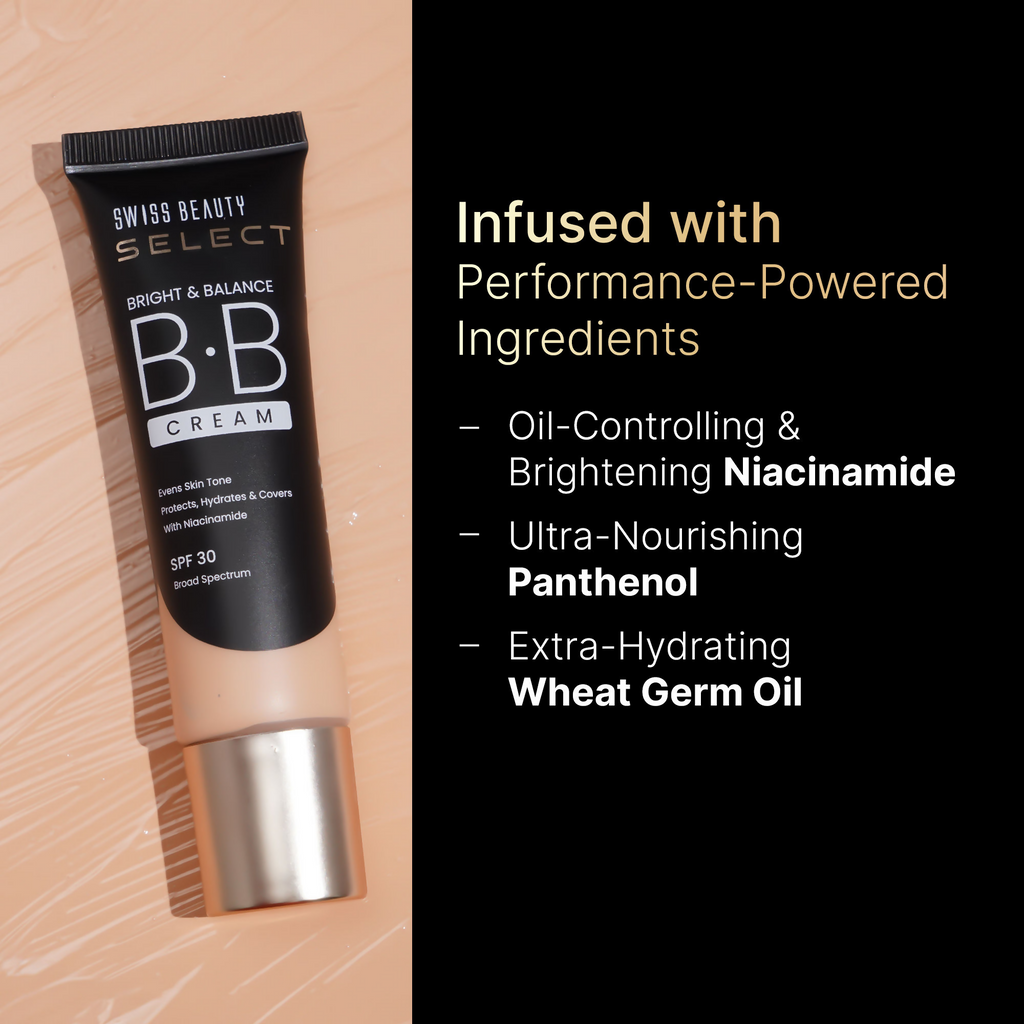 Swiss Beauty Select Bright & Balance BB Cream With Niacinamide - 3 Butter Nude