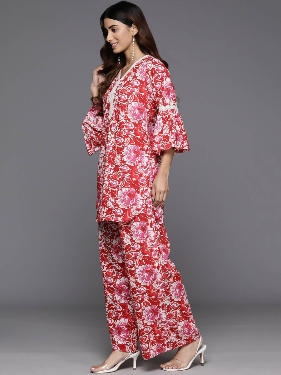 Ahalyaa Women's Traditional Wear Co-ods - Red