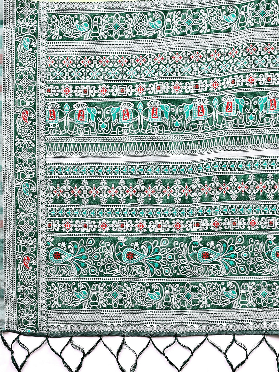 Shree Shyam Fashion Anaya Light Green Linen Cotton Saree