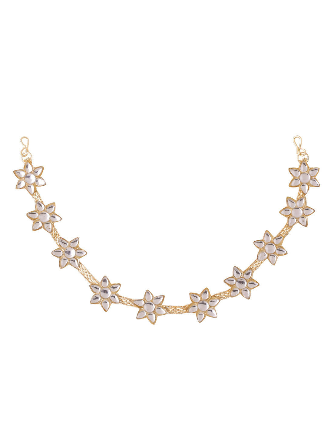 NVR Women's Gold-Polished Traditional Trending Matha Patti