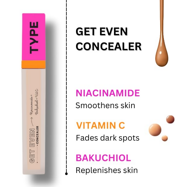 Type Beauty Get Even Concealer - Pecan 45
