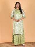 Aramya Straight Rayon Tie-Dye Print Women's Kurta - Green