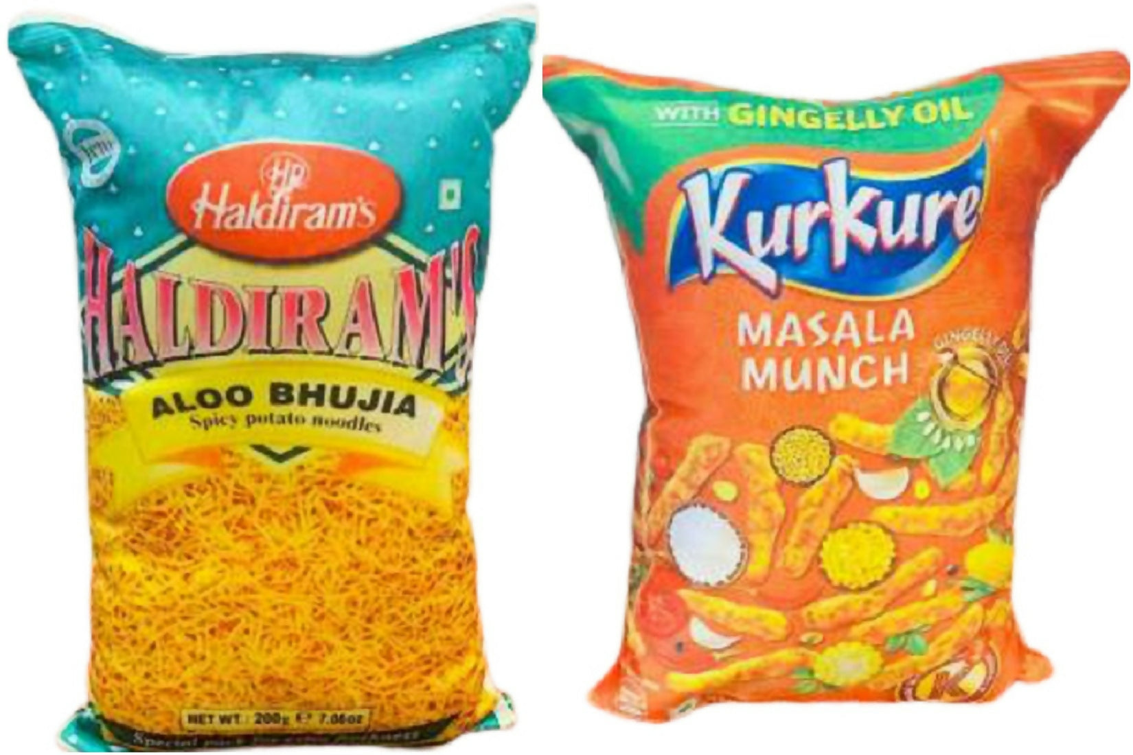 Unique Fashion Pack of 2 Microfibre Filled Reversible Cushion For Kids - Haldiram And Kurkure