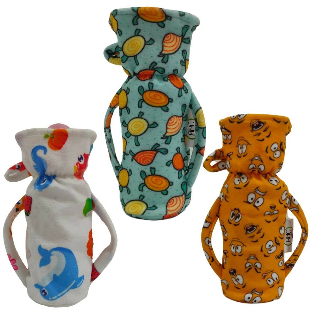 AHC Feeding Bottle Cover For Baby With Handle And Neck Grip Combo