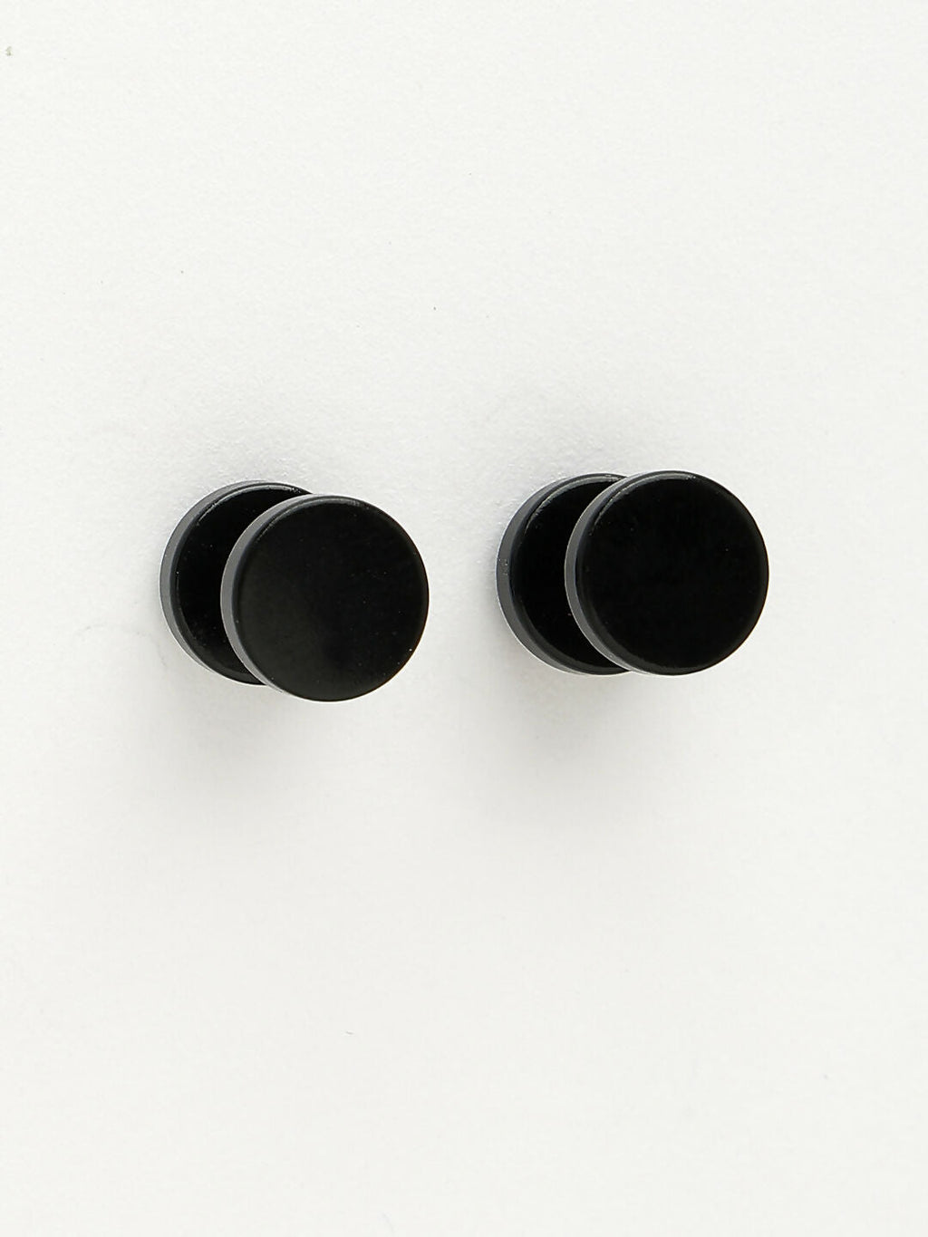NVR Men's Black Rhodium-Plated Metal Studs Earring