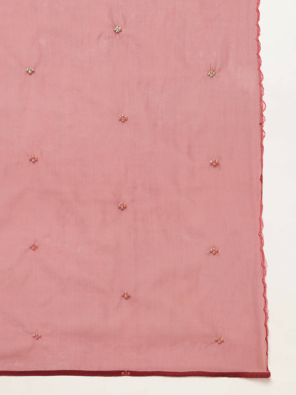 Maroon Chinon Silk Embroidered Straight Kurta with Trouser & Dupatta - Salimar