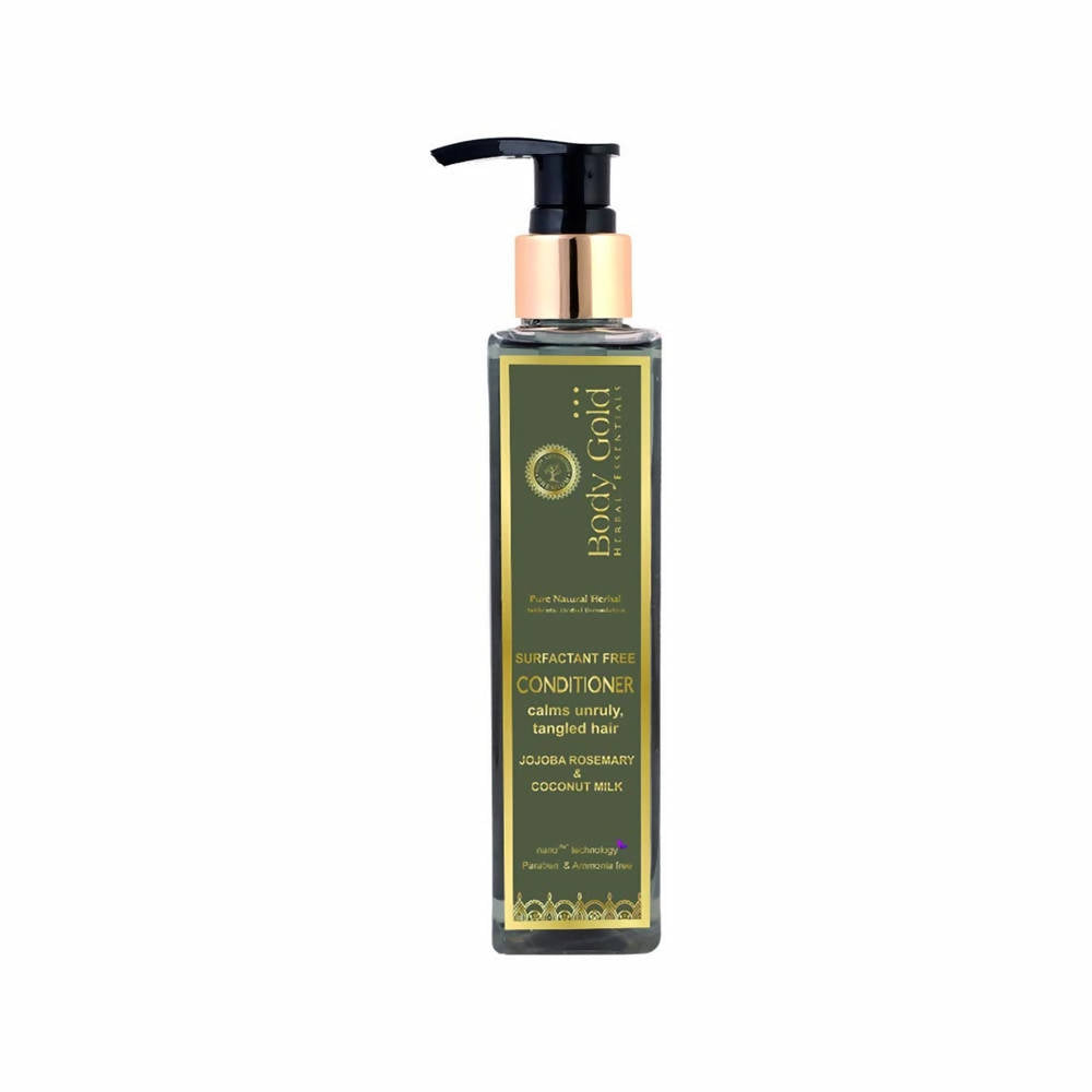 Body Gold Conditioner Clams Unruly Tangled Hair With Jojoba Rosemary & Coconut Milk