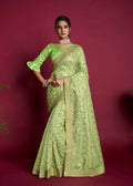 Vamsee Green Organza Saree