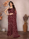 Partywear Designer Georgette Red Fancy Saree - Durga