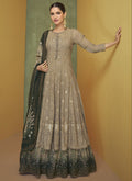 Vegaa Fashion Beige Georgette Embroidery Anarkali Salwar Kameez
