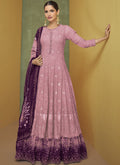 Vegaa Fashion Pink Georgette Embroidery Anarkali Salwar Kameez