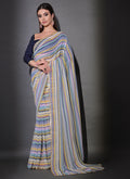 Vegaa Fashion Multicolor Georgette Leriya Print Sequence Saree