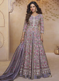 Vegaa Fashion Blue Georgette Embroidered Wedding Wear Lehenga Style Suit
