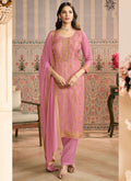 Vegaa Fashion Light Pink Jacquard Silk Hand Work Designer Salwar Suit
