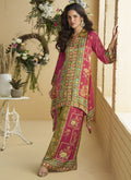 Vegaa Fashion Pink Crepe Silk Emblissed Mirror Work Designer Cord Set