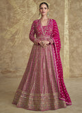 Vegaa Fashion Pink Real Georgette Embroidered Anarkali Suit