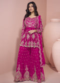 Vegaa Fashion Pink Georgette Embroidereddesigner Sharara Suit