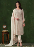 Vegaa Fashion Off White Rangoli Silk Sequence Salwar Suit
